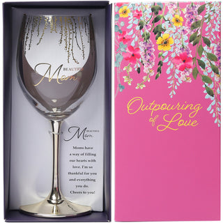 Mom  Gift Boxed 19 oz Crystal Wine Glass