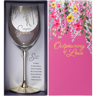 Sister Gift Boxed 19 oz Crystal Wine Glass