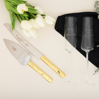 25th Anniversary   Gift Boxed 7 oz Glass Toasting Flute Set