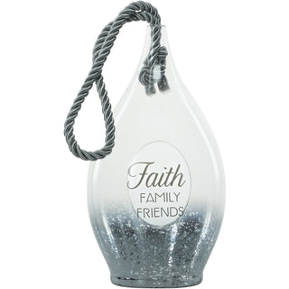Faith 11.5" Smoke Glass Lantern