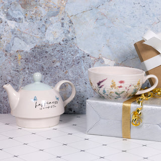 Happiness Tea for One
(14.5 oz Teapot & 10 oz Cup)