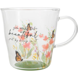 Make Life Beautiful 13.5 oz Glass Cup