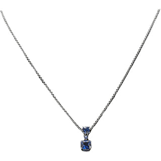 30
Sapphire Zircon 16.5"-18.5" Celebration Rhodium Plated Necklace
