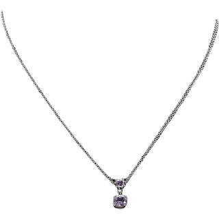 60 Lavender Zircon 16.5"-18.5" Celebration Rhodium Plated Necklace