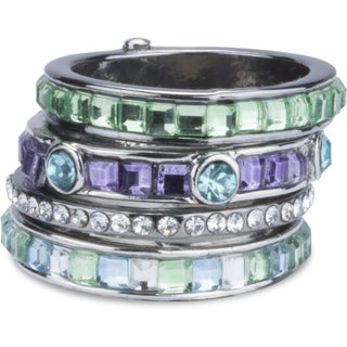 Seascape  Ring with Stacked Crystal Layers