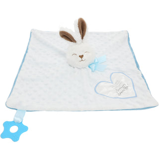 Somebunny Blue Lovey  Lovey Blanket Bunny with Teether