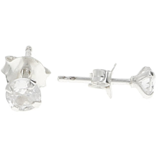 Balloon and Dog 4mm Sterling Silver Cubic Zirconia Stud Earrings