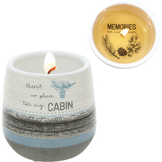 My Cabin 11 oz - 100% Soy Wax Reveal Candle
Scent: Tranquility