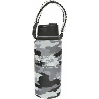 Fatherhood 32 oz Stainless Steel Water Bottle with Paracord Survival Handle