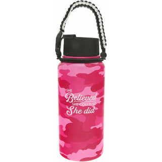 She Believed 32 oz Stainless Steel Water Bottle with Paracord Survival Handle