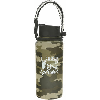 Buck Up 32 oz Stainless Steel Water Bottle with Paracord Survival Handle