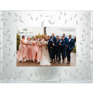 Clear Gems &  Silver Glitter 9" x 7" Frame
(Holds 6" x 4" Photo)