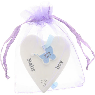 Baby Boy 3" Ceramic Keepsake Heart Plaque