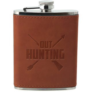 Out Hunting PU Leather & Stainless Steel 8 oz Flask