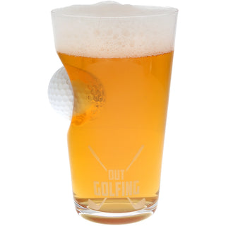 Out Golfing 15 oz Golf Ball Glass