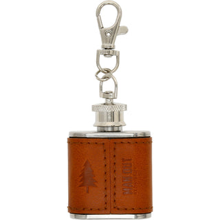 Out Camping PU Leather & Stainless Steel 1 oz Mini Flask