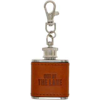 Out at the Lake PU Leather & Stainless Steel 1 oz Mini Flask