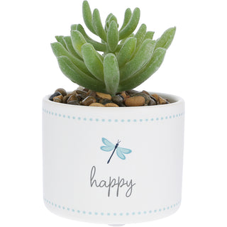 Happy 5" Artificial Potted Plant