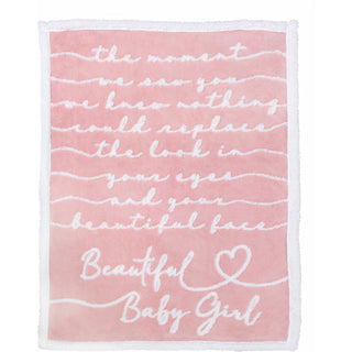Beautiful Baby Girl 30" x 40" Inspirational Plush Baby Blanket