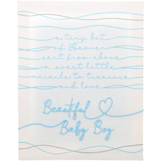 Beautiful Baby Boy 12" x 15" Embroidered Plaque