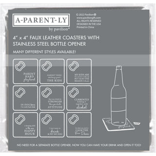 Parent Hard 4" x 4" Bottle Opener Coaster