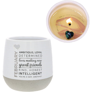 February 11 oz - 100% Soy Wax Reveal Candle with Birthstone Scent: Tranquility