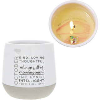 October 11 oz - 100% Soy Wax Reveal Candle with Birthstone Scent: Tranquility