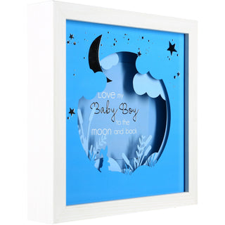 Baby Boy 7.75" Shadow Box Frame (Holds 4" x 4" Photo)