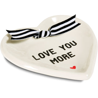 Love You More 4.5" x 4.5" Heart-Shaped Keepsake Dish