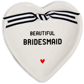 Bridesmaid 4.5" x 4.5" Heart-Shaped Keepsake Dish