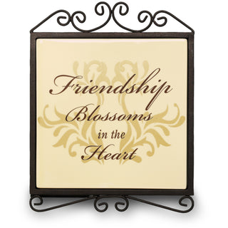 Friendship 5" x 6.5" Plaque with Metal Scroll