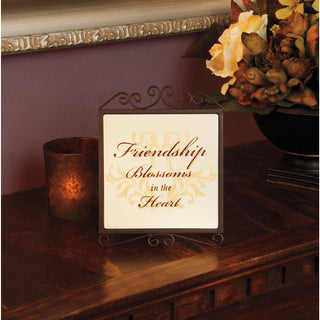 Friendship 5" x 6.5" Plaque with Metal Scroll