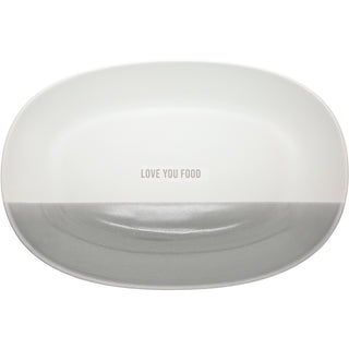Love You Food 17" Ceramic Serving Platter