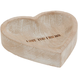 Love You Friend 4" Wood Keepsake Dish