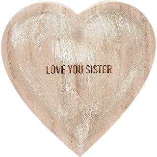Love You Sister 4" Wood Keepsake Dish
