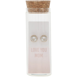 Love You Mom 14K Gold Plated Earring in a Bottle