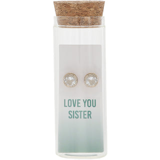 Love You Sister 14K Gold Plated Earring in a Bottle