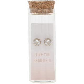 Love You Beautiful 14K Gold Plated Earring in a Bottle