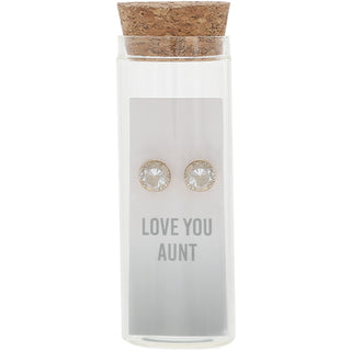 Love You Aunt 14K Gold Plated Earring in a Bottle