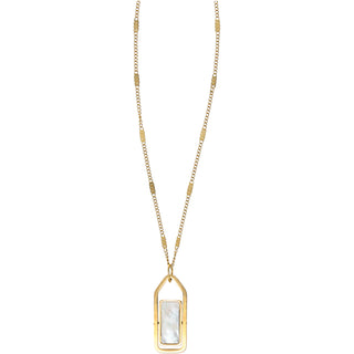 Friend - Mother of Pearl 16.5"-18.5" 14K Gold Plated Necklace