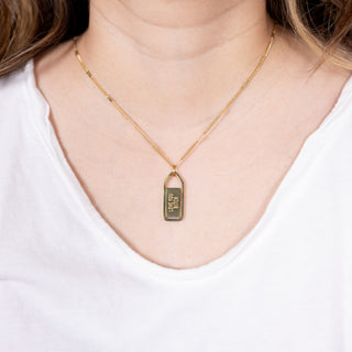 Bitch - Mother of Pearl 16.5"-18.5" 14K Gold Plated Necklace