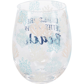 At the Beach 18 oz Stemless Wine Glass