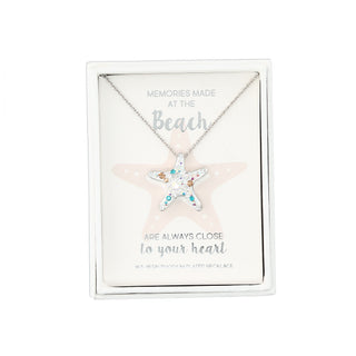 Beach - Starfish 16.5"-18.5" Rhodium Plated Necklace