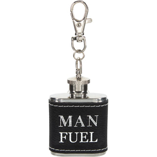 Man Fuel PU Leather & Stainless Steel 1 oz Mini Flask
