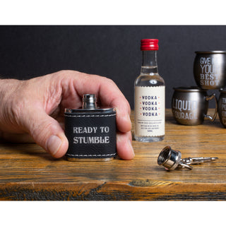 Stumble PU Leather & Stainless Steel 1 oz Mini Flask