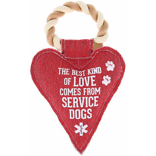 Service Dog 6" x 9.5" Canvas Dog Toy on Rope