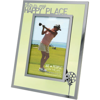 Happy Place 6.5" x 8.5" Glass Frame (Holds 4" x 6" Photo)