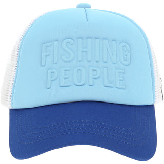 Fishing People Adjustable Cyan Neoprene Mesh Hat