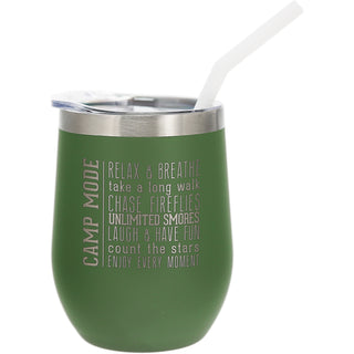 Camp Mode 12 oz Stemless Travel Tumbler with Straw