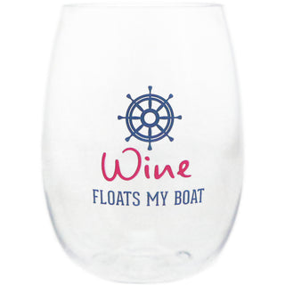 Floats My Boat 14 oz Tritan Stemless Wine Glass